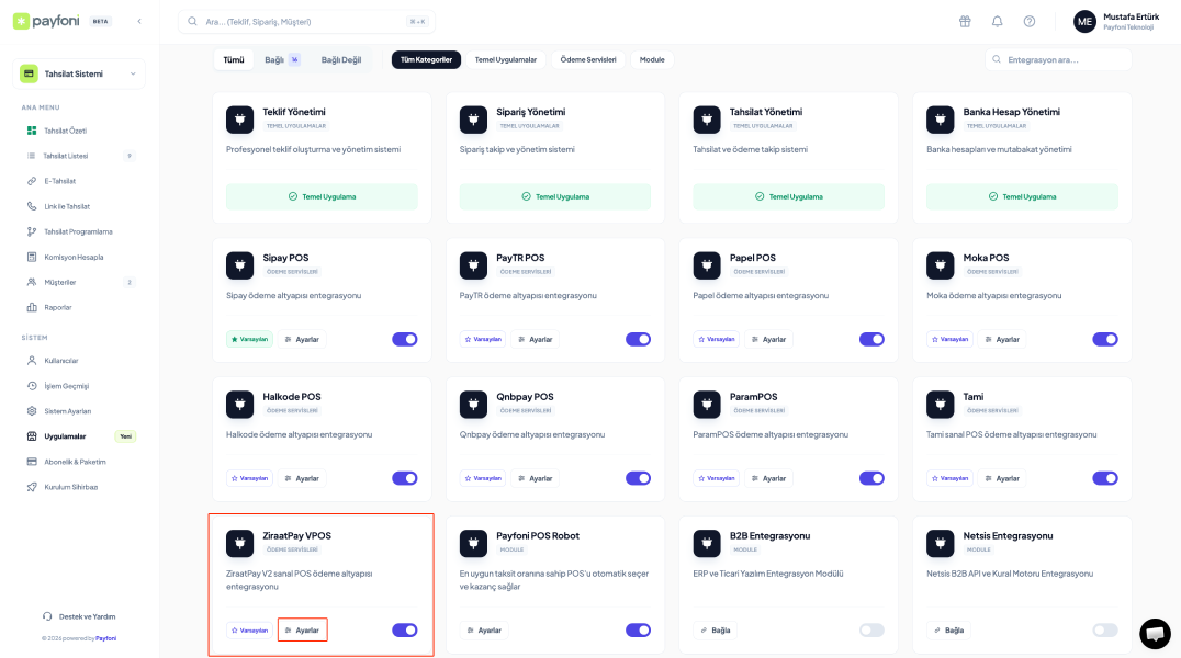 Sanal Pos Firma Seçim ve Yönetimi