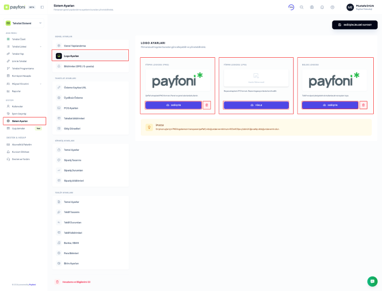 Logo Ayarları ve Yönetimi