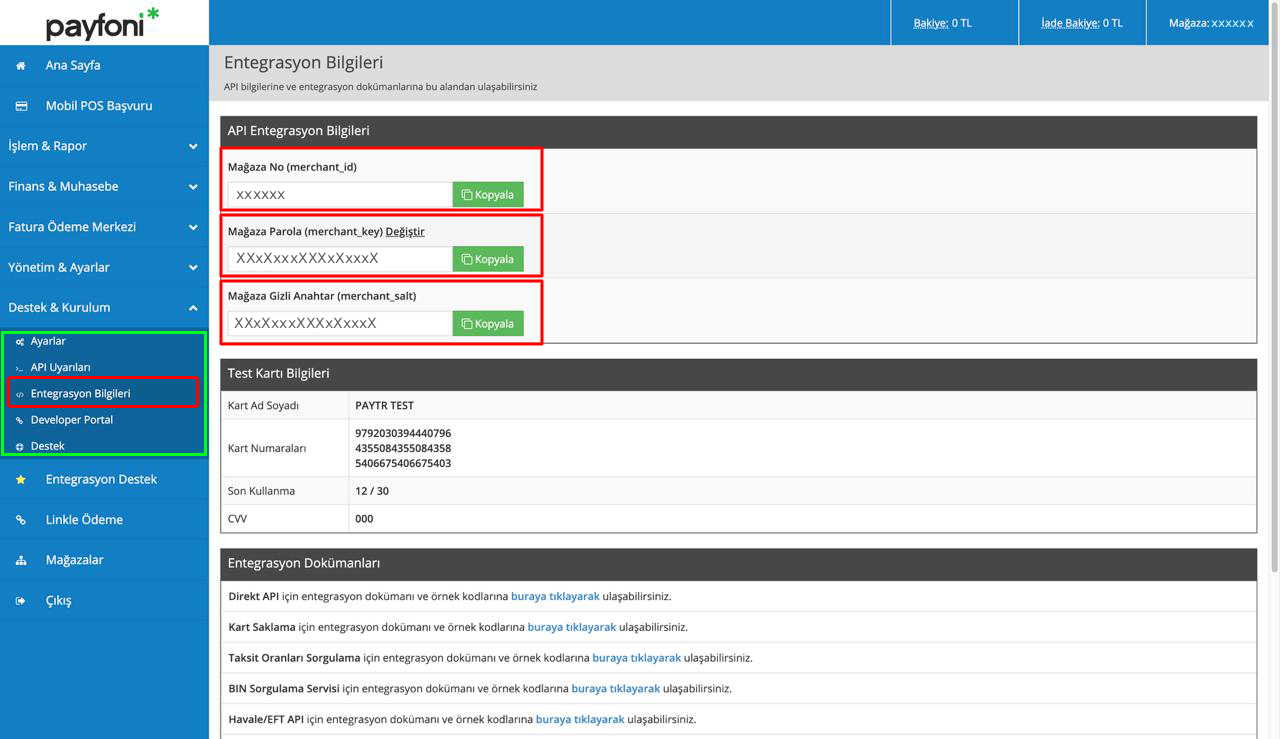 PayTR Entegrasyon API Bilgileri