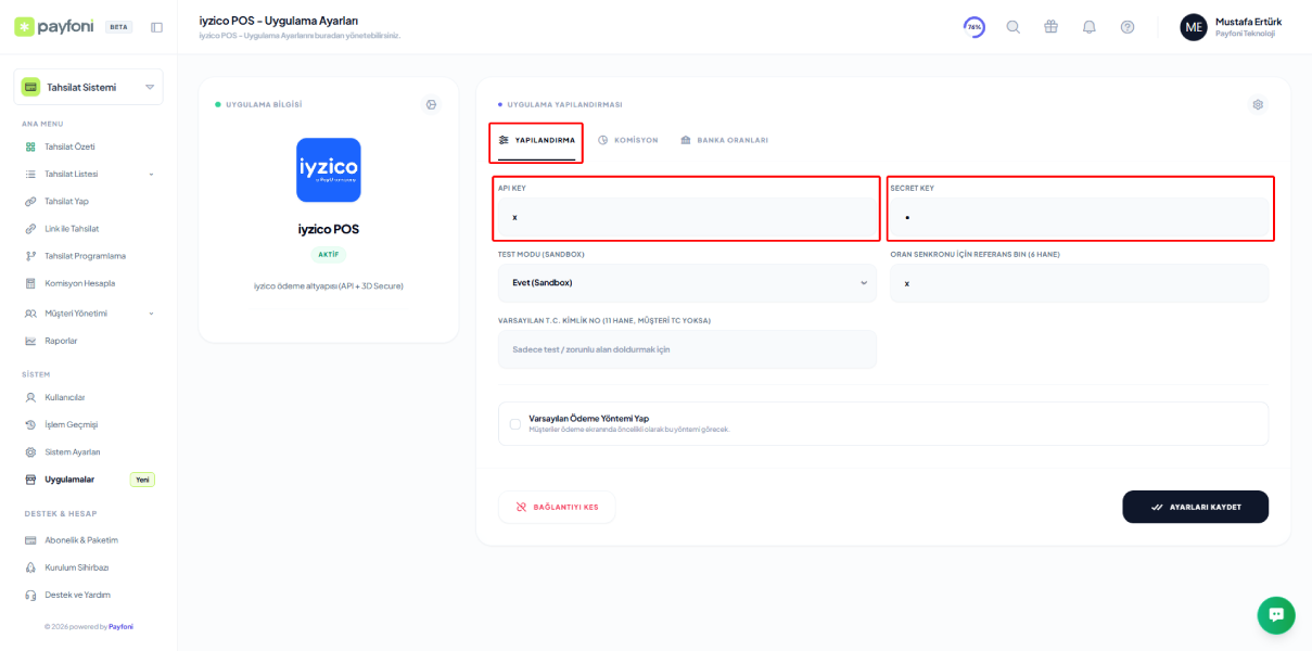 Sanal Pos Entegrasyon ve API Ayarları