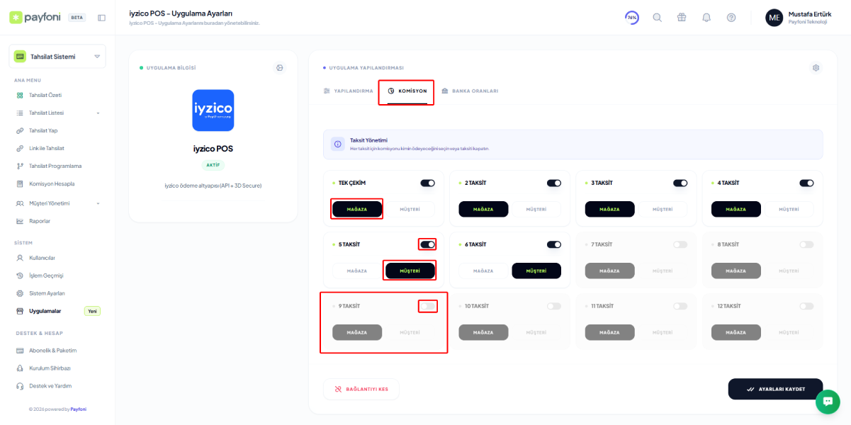 Sanal Pos Taksit ve Komisyon Yönetimi