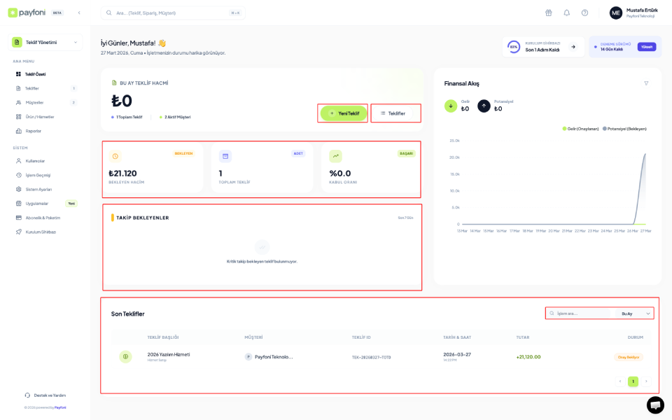 Teklif Yönetim Paneli